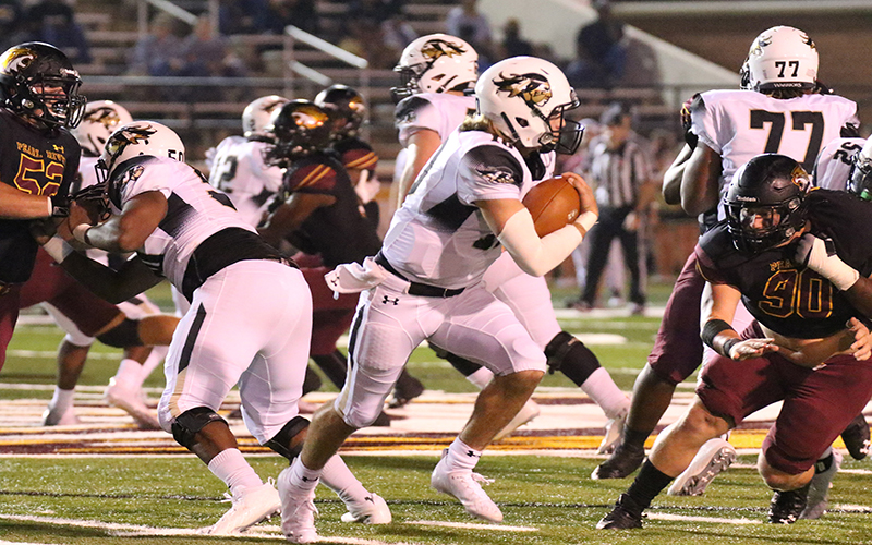 East Central quarterback Holman Edwards got the Warriors on the scoreboard first against Pearl River with a 56-yard scamper in the first quarter. (EC Photo)